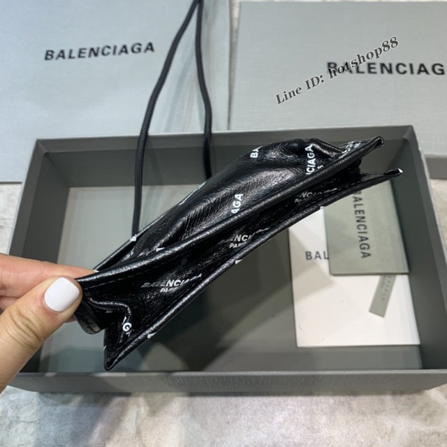 Balenciaga專櫃爆款小挎包 巴黎世家褶皺皮手機包 fyj1482